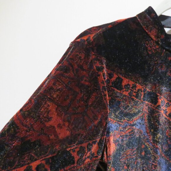 FREE PEOPLE Onyx Red Velvet Cut Out Romper Goth Whimsigoth Morticia Friends Sz 4 - Picture 5 of 14